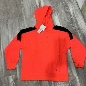 Zara Embossed Neon Orange Athletic Sweatshirt